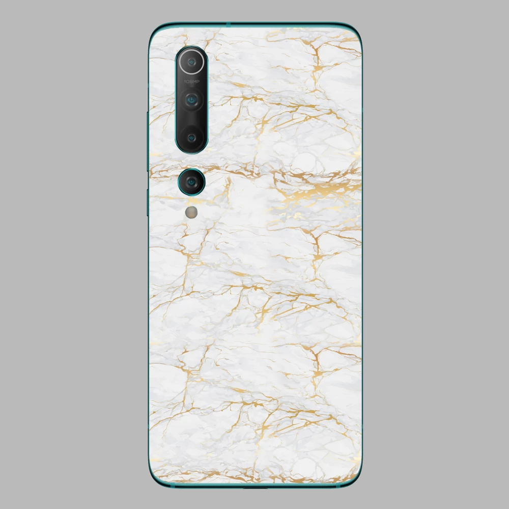 Xiaomi Mi 10 - Arany márvány mintás hátlap fólia