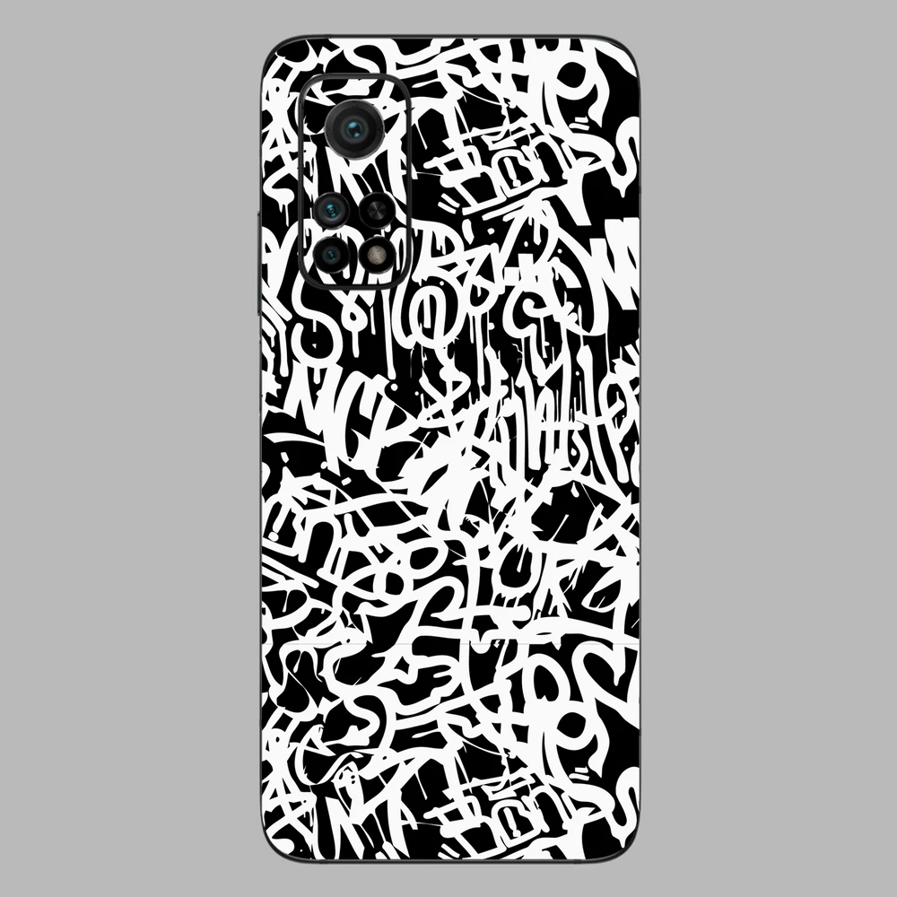 Xiaomi Mi 10T Pro - Monokróm graffiti hátlap fólia