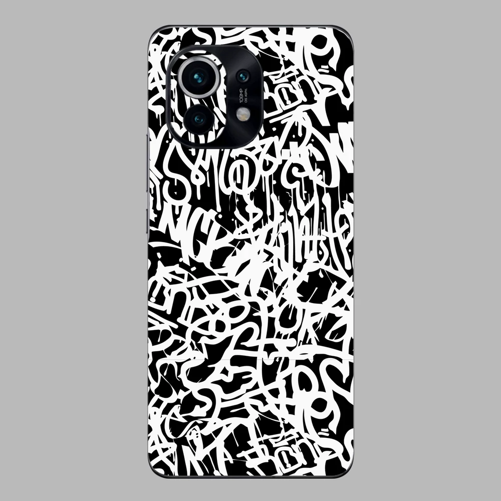 Xiaomi Mi 11 - Monokróm graffiti hátlap fólia