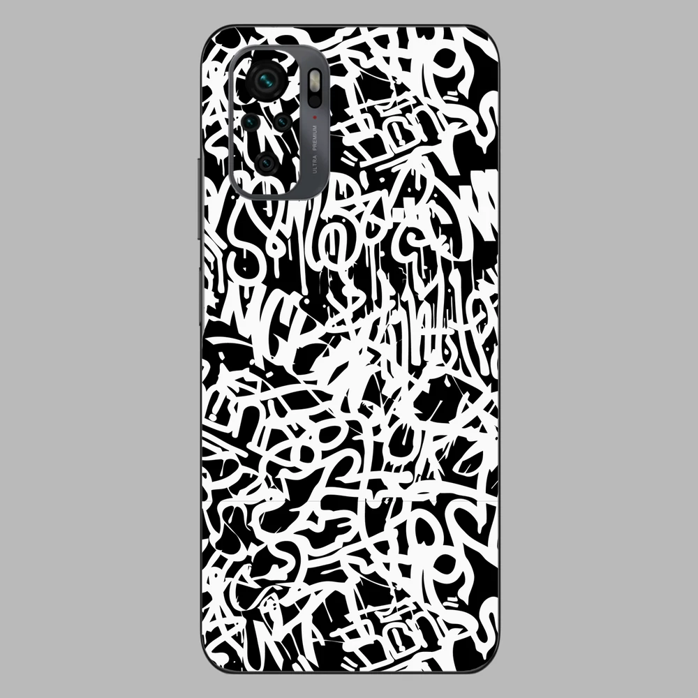 Xiaomi Redmi Note 10S - Monokróm graffiti hátlap fólia