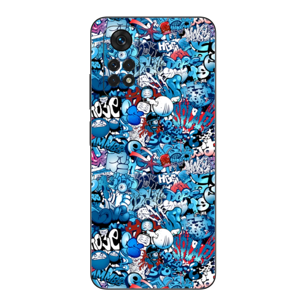 Xiaomi Redmi Note 11 - Kék graffiti mintás hátlap fólia