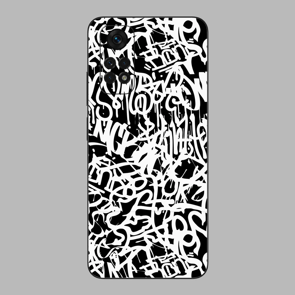 Xiaomi Redmi Note 11 - Monokróm graffiti hátlap fólia