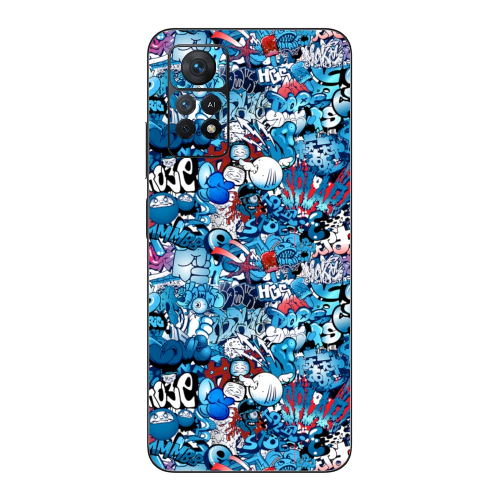 Xiaomi Redmi Note 11 Pro 5G - Kék graffiti mintás hátlap fólia