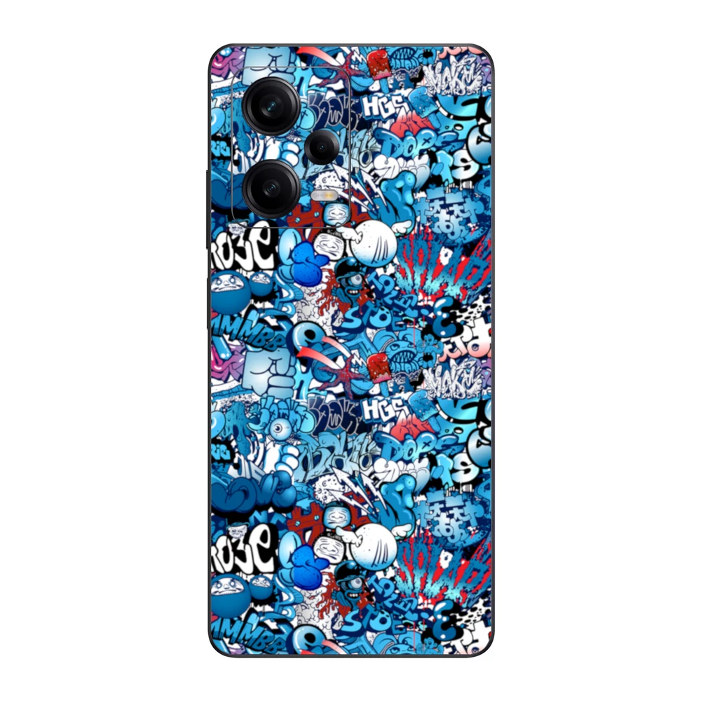 Xiaomi Redmi Note 12 Pro 5G - Kék graffiti mintás hátlap fólia