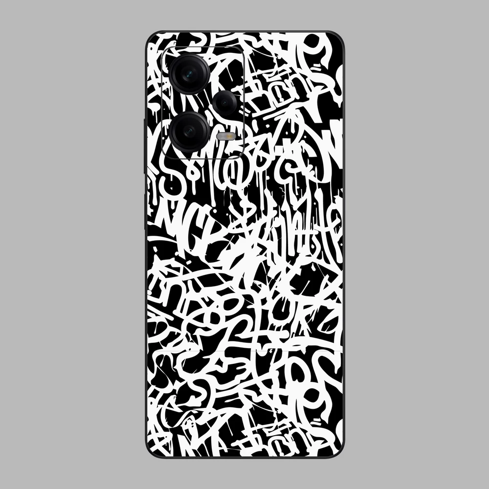 Xiaomi Redmi Note 12 Pro 5G - Monokróm graffiti hátlap fólia