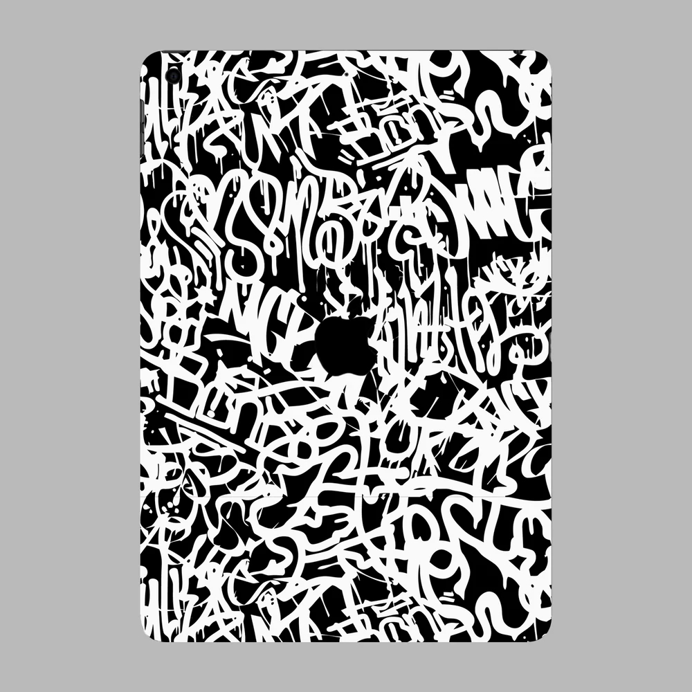 iPad 10.2" ( 2021, gen 9 ) - Monokróm graffiti hátlap fólia
