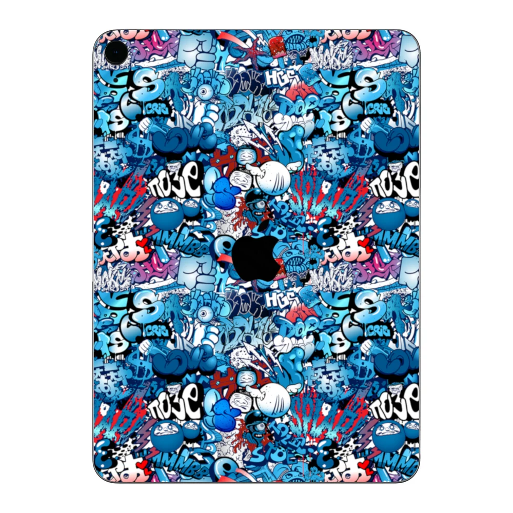 iPad 10.9" ( 2022, gen 10 ) - Kék graffiti mintás hátlap fólia