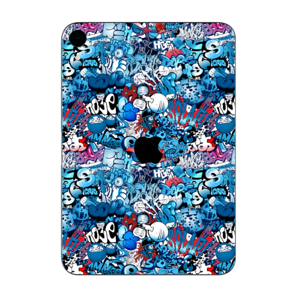 iPad mini 6 - Kék graffiti mintás hátlap fólia
