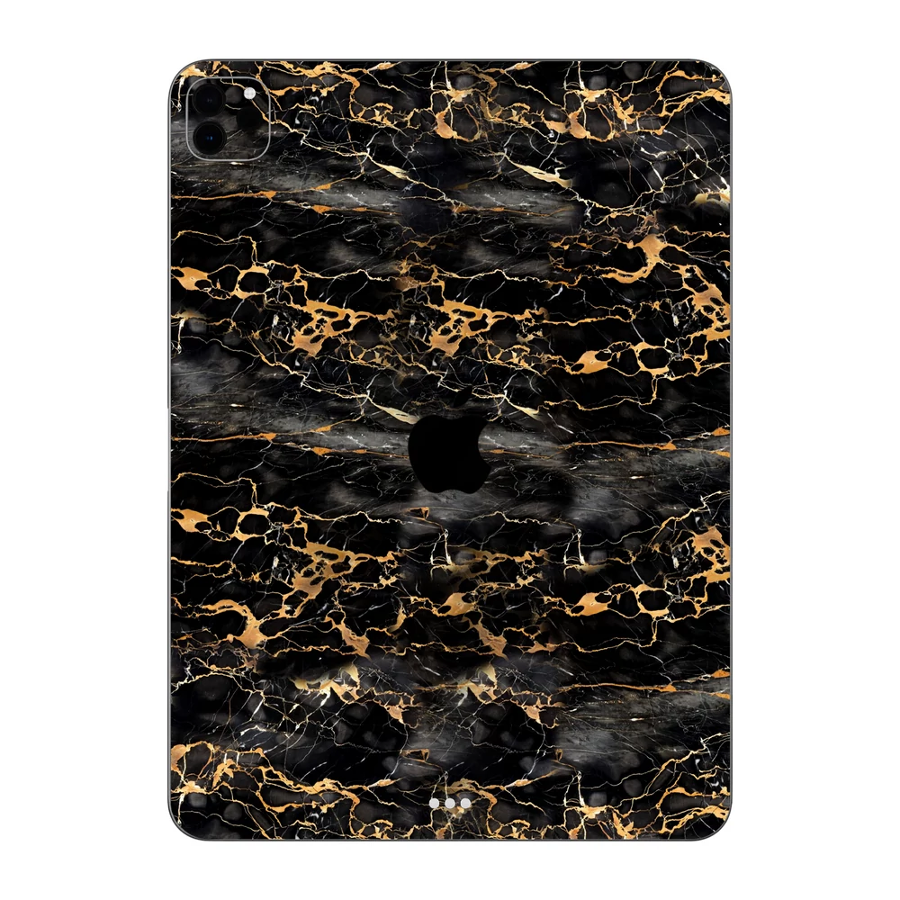 iPad Pro 11" ( 2022, gen 4 ) - Fekete-arany márvány hátlap fólia