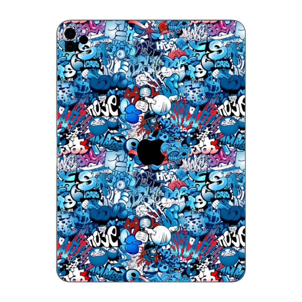 iPad Pro 11" ( 2022, gen 4 ) - Kék graffiti mintás hátlap fólia
