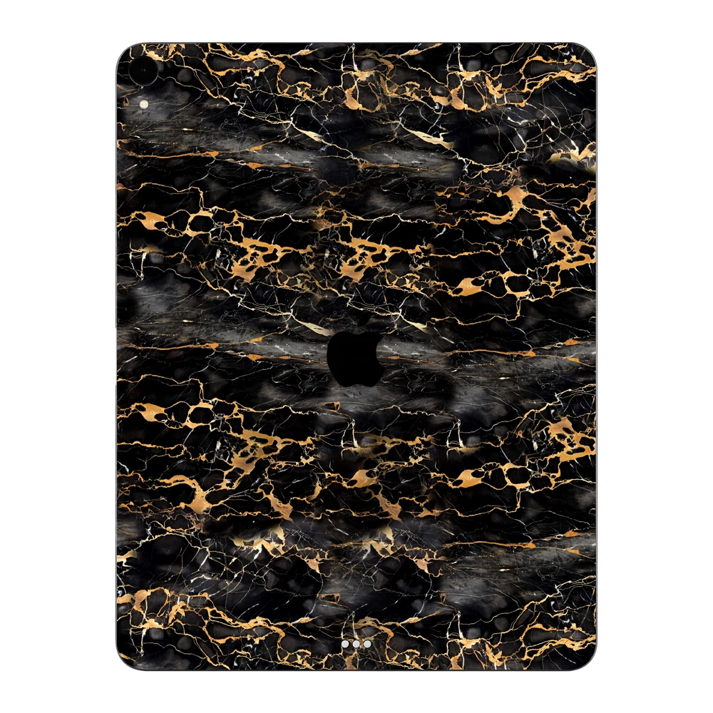 iPad Pro 12.9" ( 2018 - 2019, gen 3 ) - Fekete-arany márvány hátlap fólia