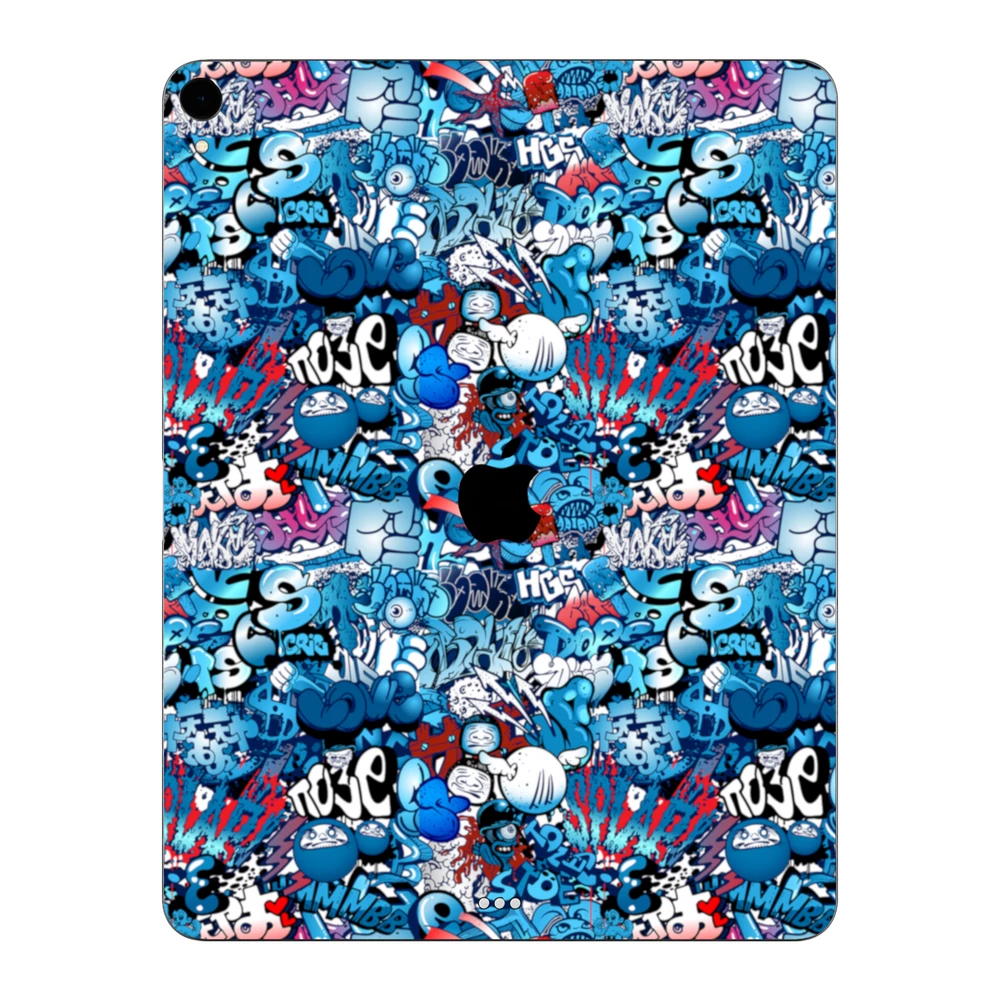 iPad Pro 12.9" ( 2018 - 2019, gen 3 ) - Kék graffiti mintás hátlap fólia
