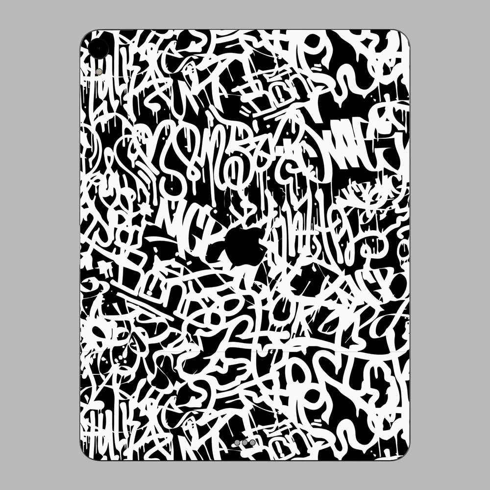 iPad Pro 12.9" ( 2018 - 2019, gen 3 ) - Monokróm graffiti hátlap fólia