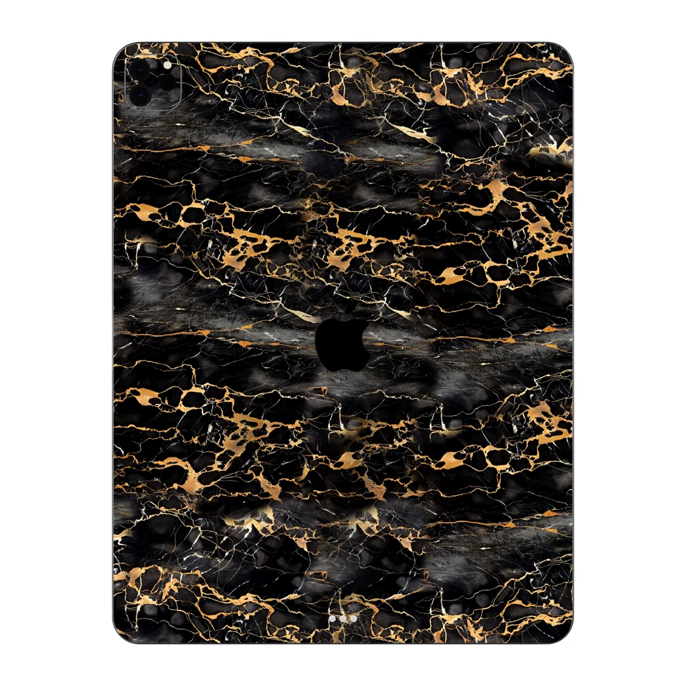 iPad Pro 12.9" ( 2021, gen 5 ) - Fekete-arany márvány hátlap fólia