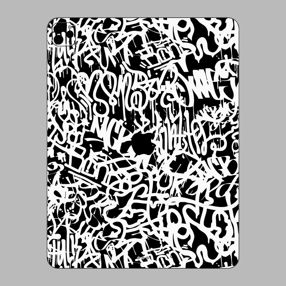 iPad Pro 12.9" ( 2021, gen 5 ) - Monokróm graffiti hátlap fólia