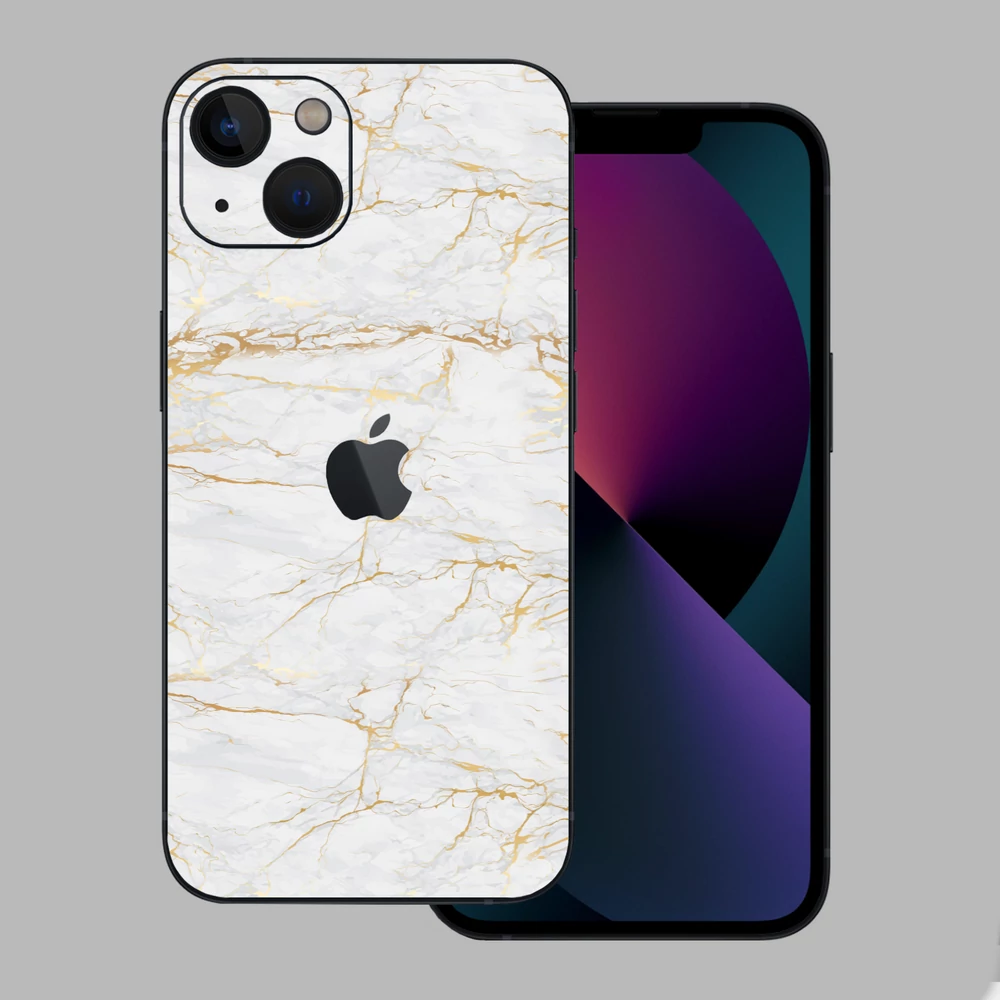 iPhone 13 Mini - Arany márvány mintás hátlap fólia