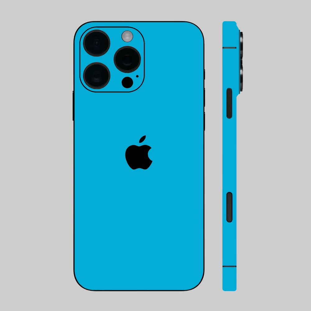 iPhone 16 Pro Max - Fényes metál világoskék hátlap fólia