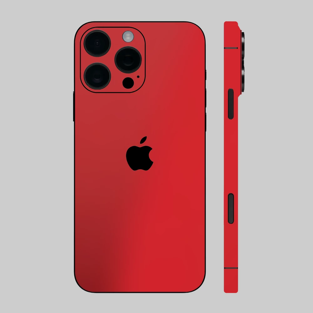 iPhone 16 Pro - Matt króm piros hátlap fólia
