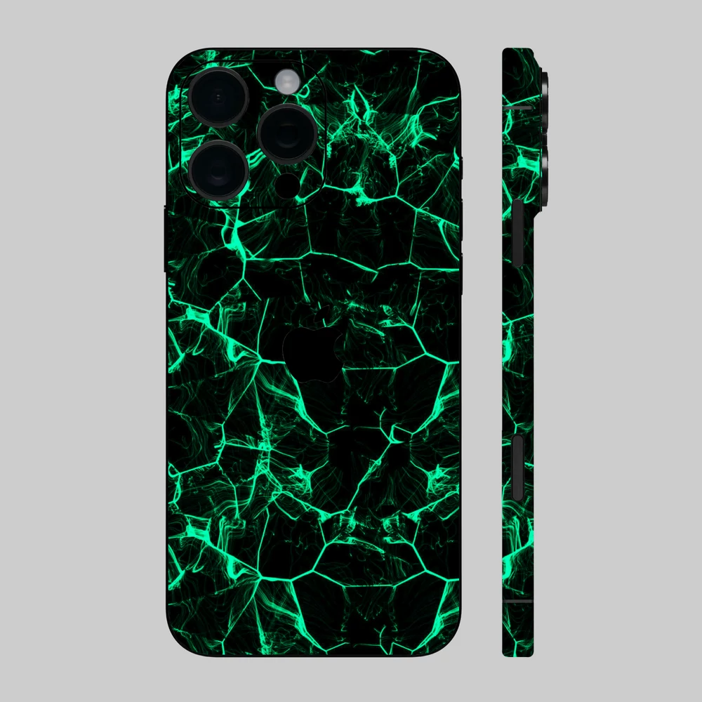 iPhone 16 Pro Max - Zöld füstcsíkos hátlap fólia