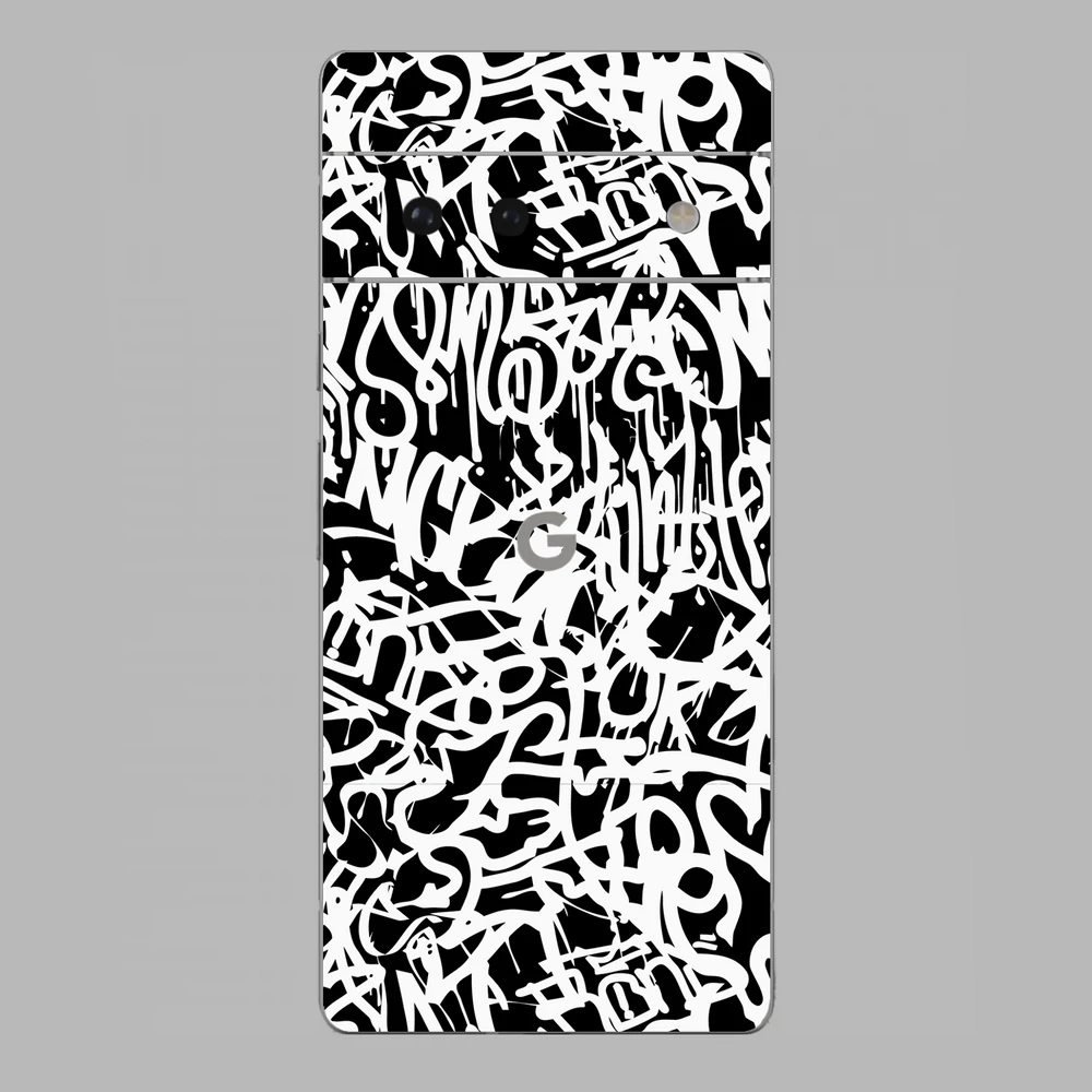 Pixel 6 - Monokróm graffiti hátlap fólia