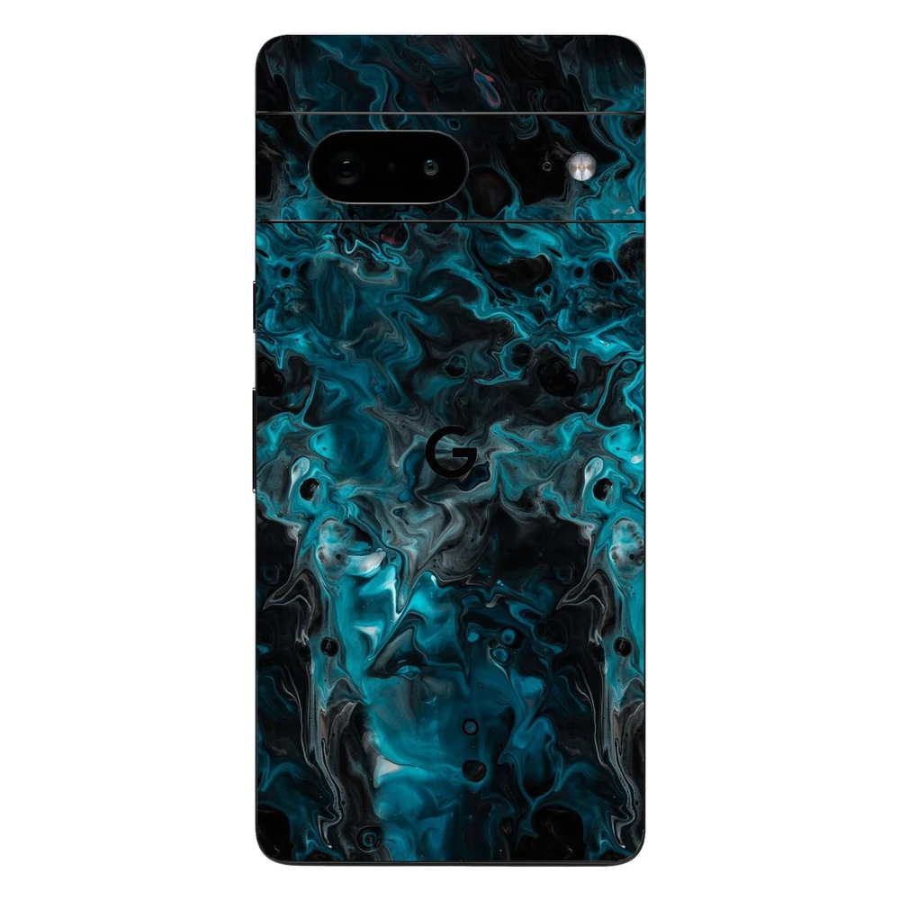 Pixel 7 - Kék márvány mintás hátlap fólia