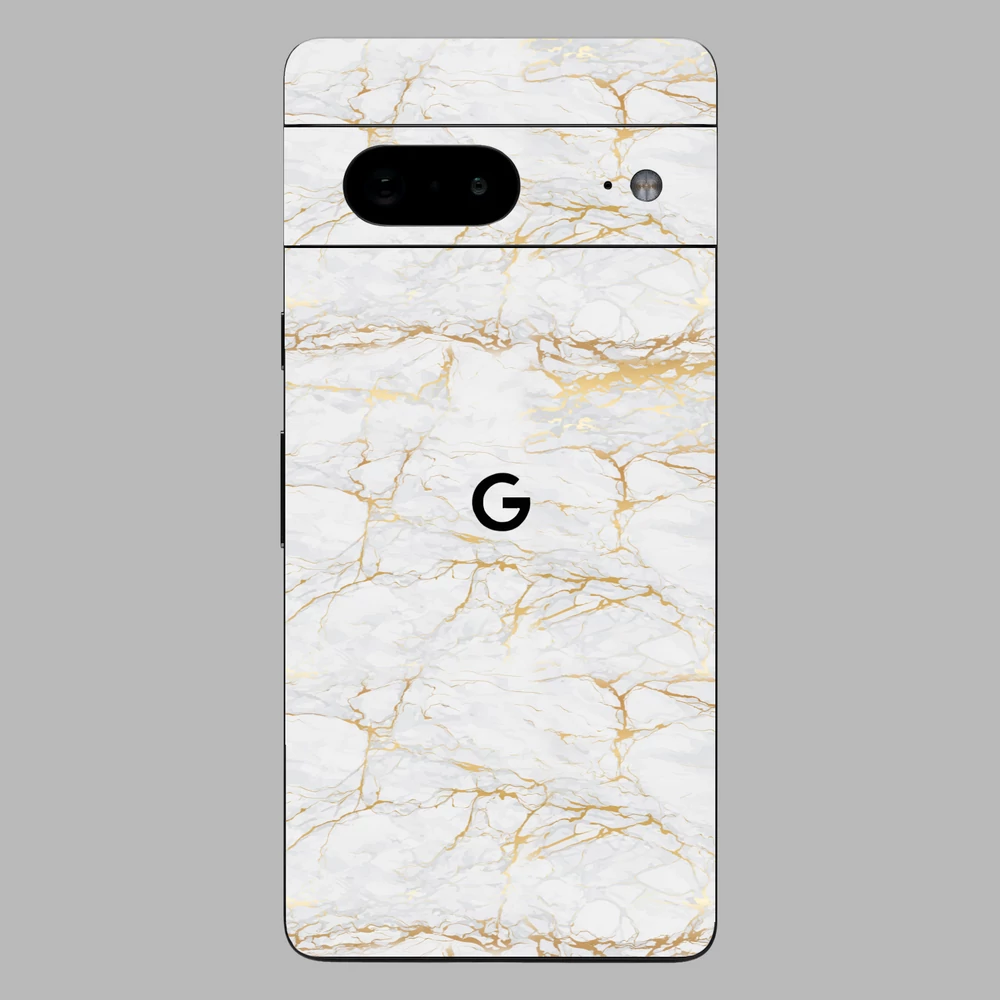 Pixel 7A - Arany márvány mintás hátlap fólia