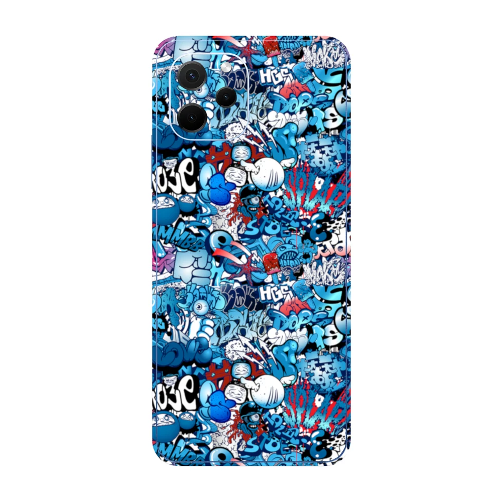 Huawei Nova Y61 - Kék graffiti mintás hátlap fólia