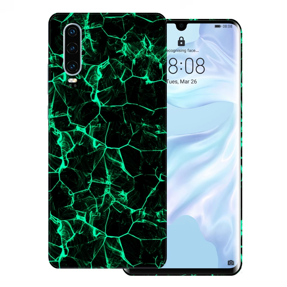 Huawei P30 - Zöld füstcsíkos hátlap fólia