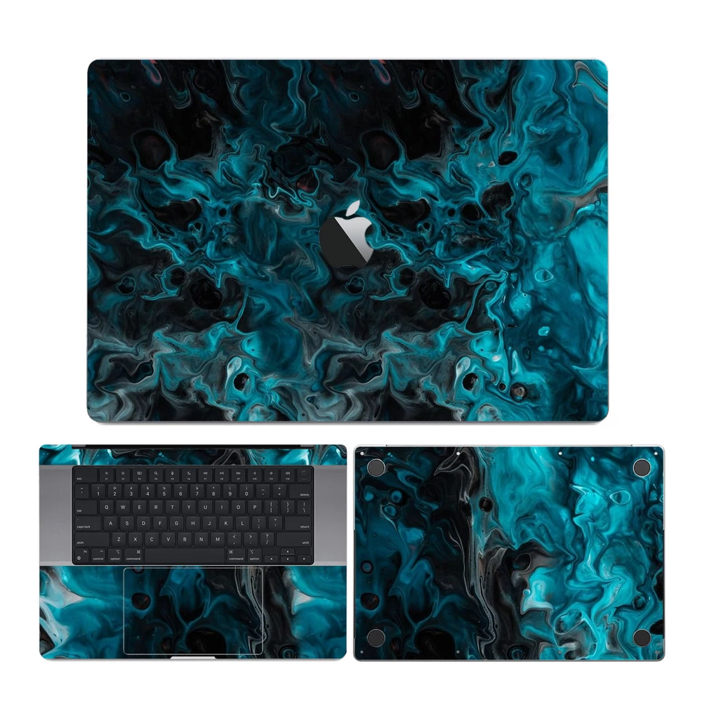 MacBook Pro 13" ( 2016-2018, négy Thunderbolt 3 Port ) - Kék márvány mintás hátlap fólia