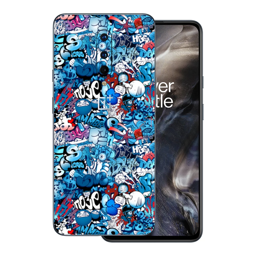 OnePlus 8 - Kék graffiti mintás hátlap fólia
