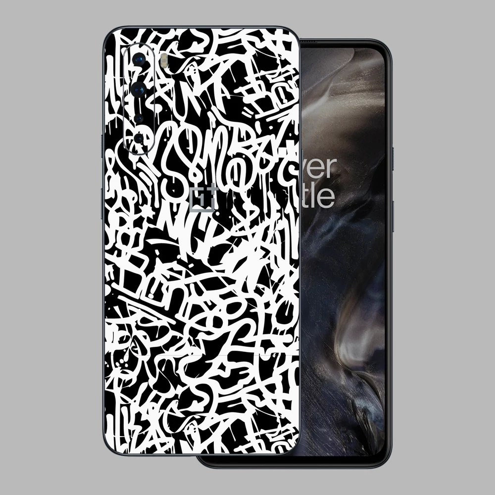 OnePlus Nord - Monokróm graffiti hátlap fólia