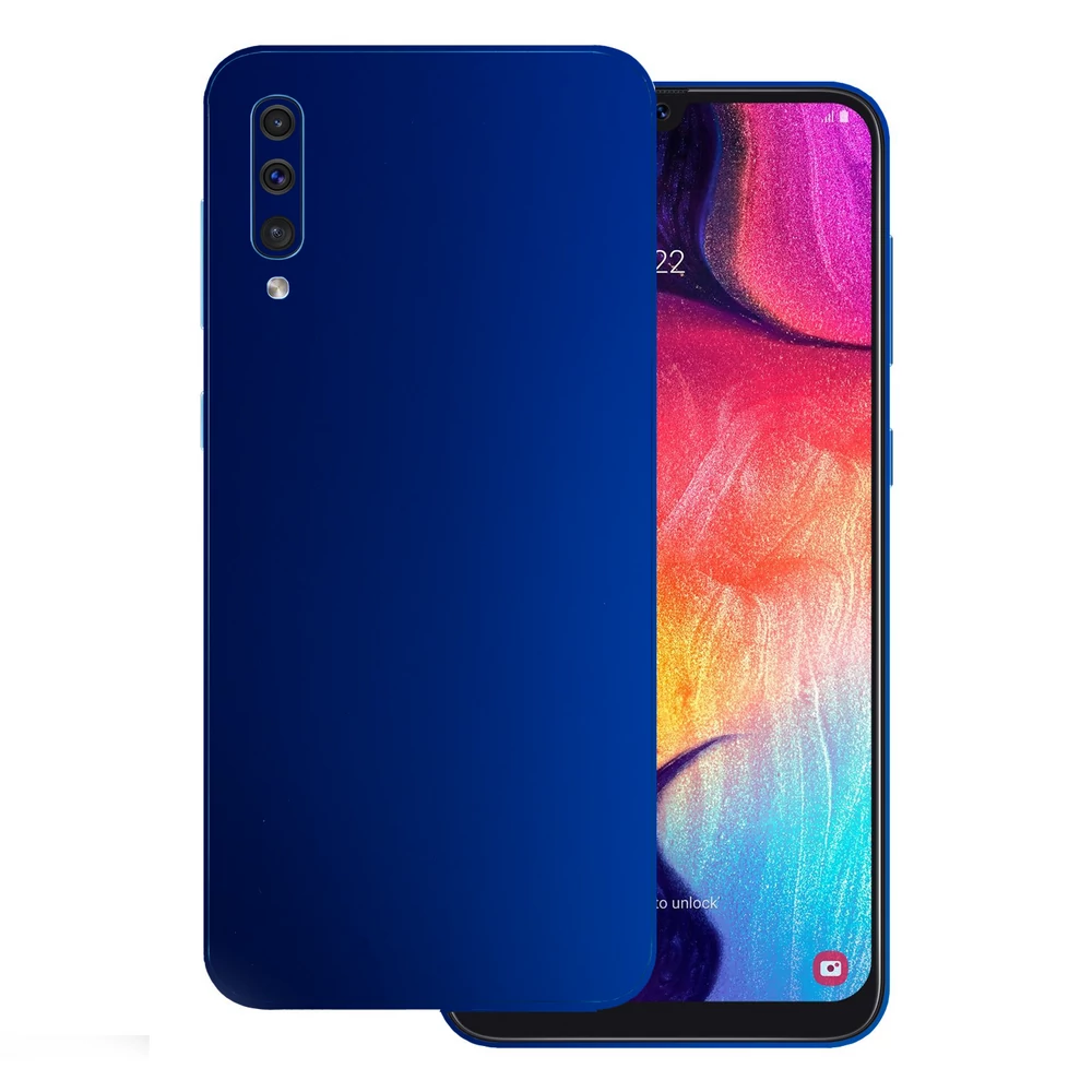Samsung Galaxy A70 - Matt króm sötétkék hátlap fólia