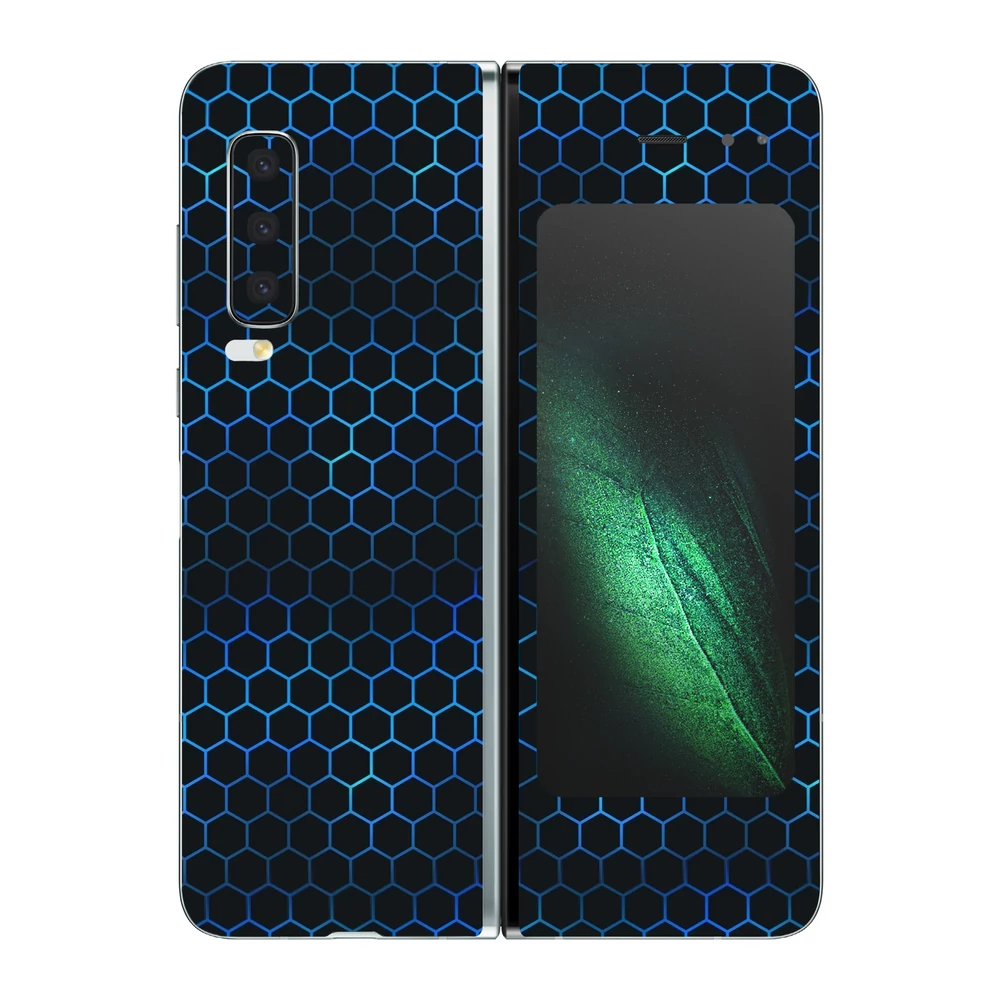 Samsung Galaxy Fold - Kék méhsejt hátlap fólia