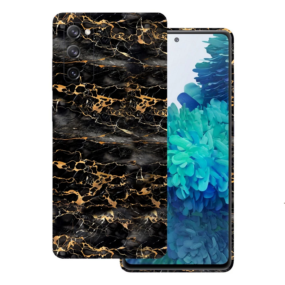 Samsung Galaxy S20 FE - Fekete-arany márvány hátlap fólia