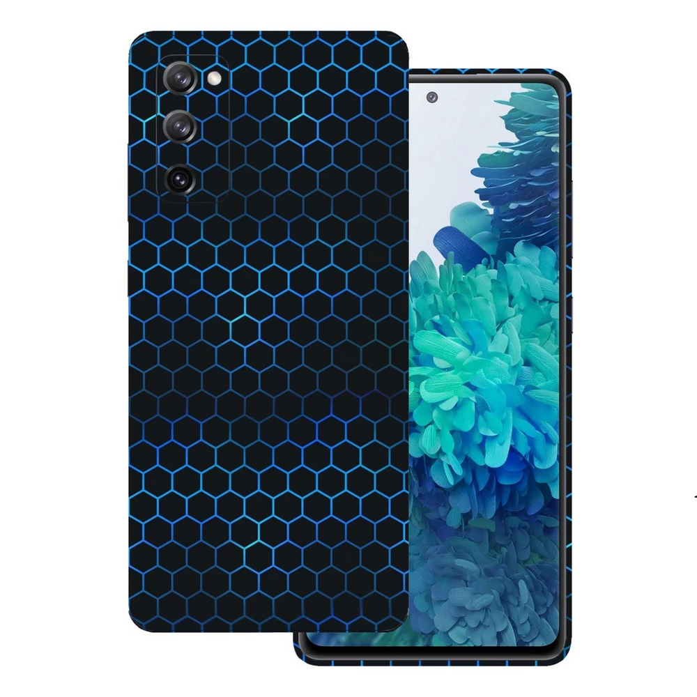 Samsung Galaxy S20 FE - Kék méhsejt hátlap fólia