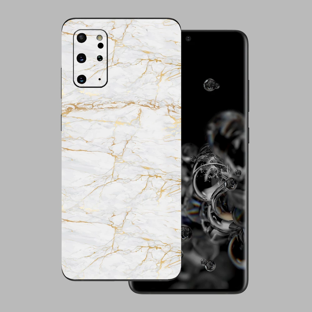 Samsung Galaxy S20 Plus - Arany márvány mintás hátlap fólia