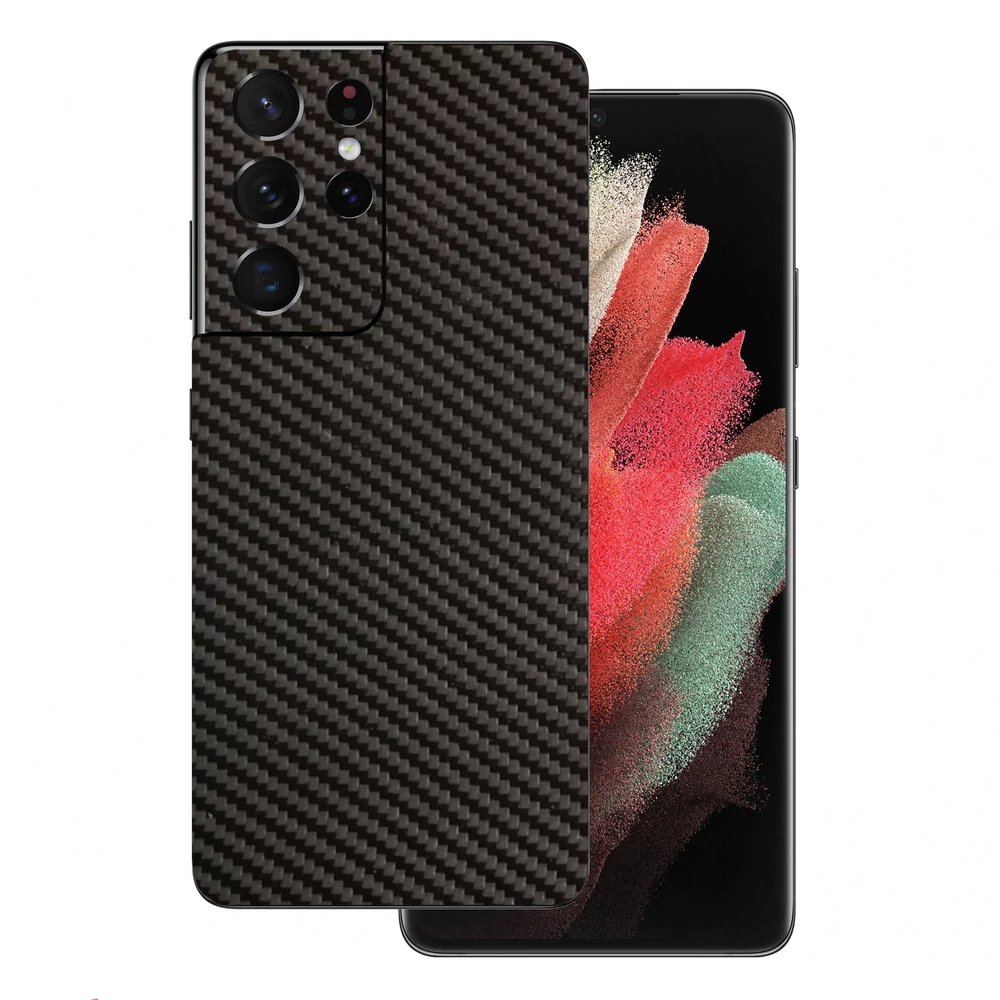 Samsung Galaxy S21 Ultra - 3D fekete karbon hátlap fólia
