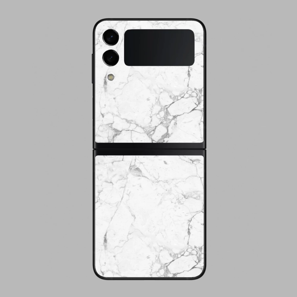 Samsung Galaxy Z Flip 3 - Fehér márvány mintás hátlap fólia
