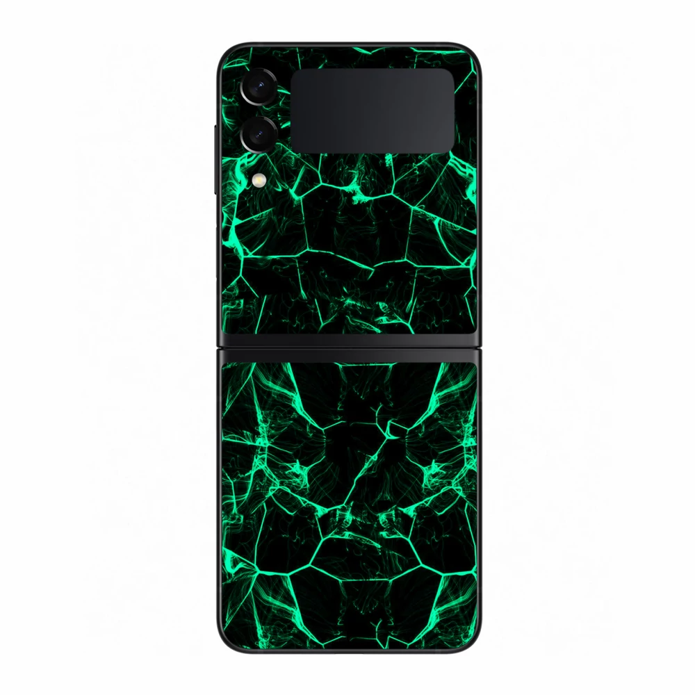 Samsung Galaxy Z Flip 3 - Zöld füstcsíkos hátlap fólia