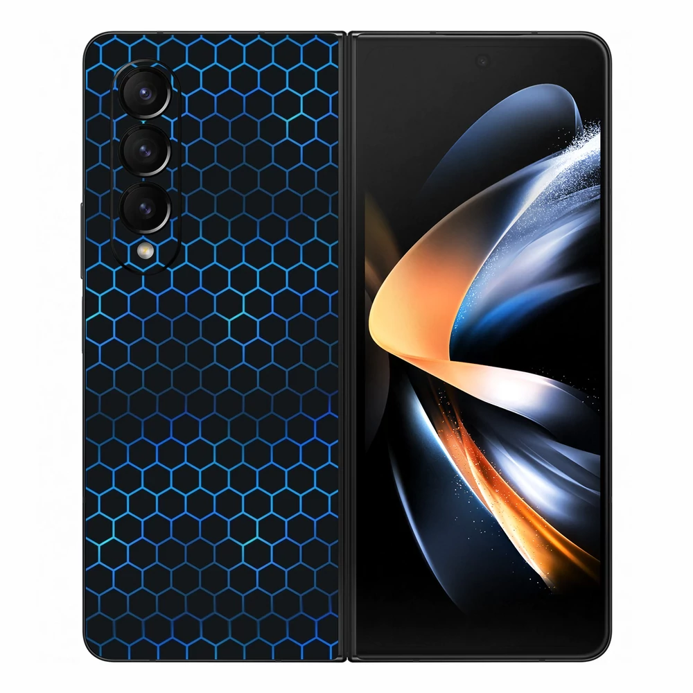 Samsung Galaxy Z Fold 3 - Kék méhsejt hátlap fólia