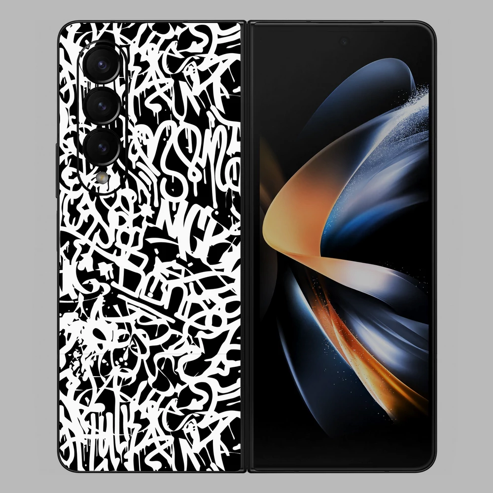 Samsung Galaxy Z Fold 4 - Monokróm graffiti hátlap fólia