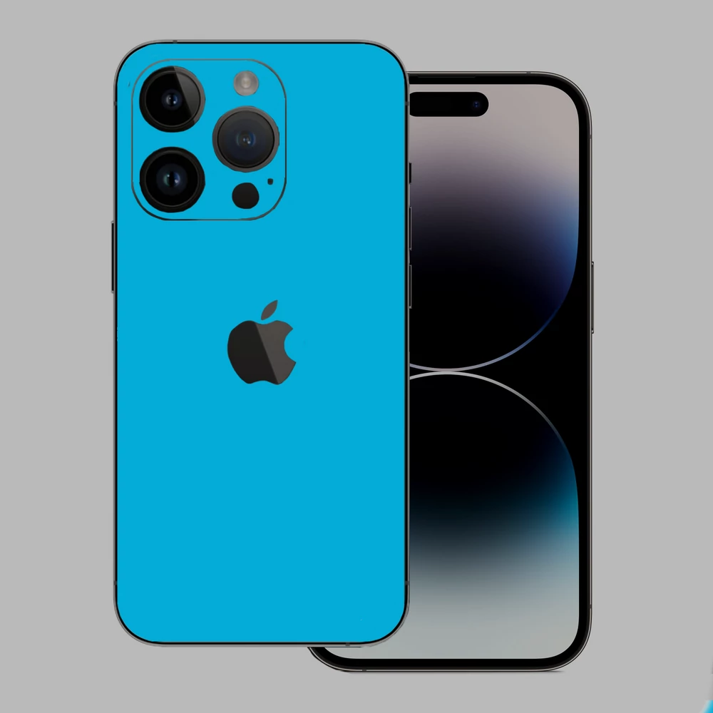 iPhone 14 Pro Max - Fényes metál világoskék hátlap fólia