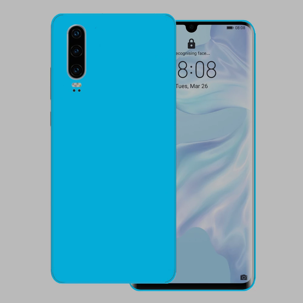 Huawei P30 - Fényes metál világoskék hátlap fólia