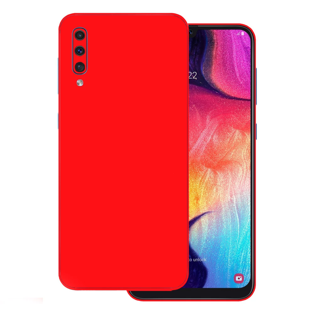 Samsung Galaxy A50 - Fényes piros hátlap fólia