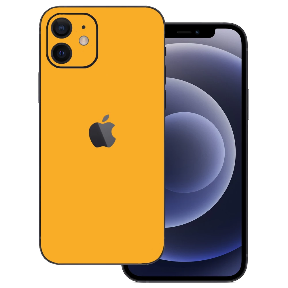 iPhone 12 - Fényes sárga hátlap fólia