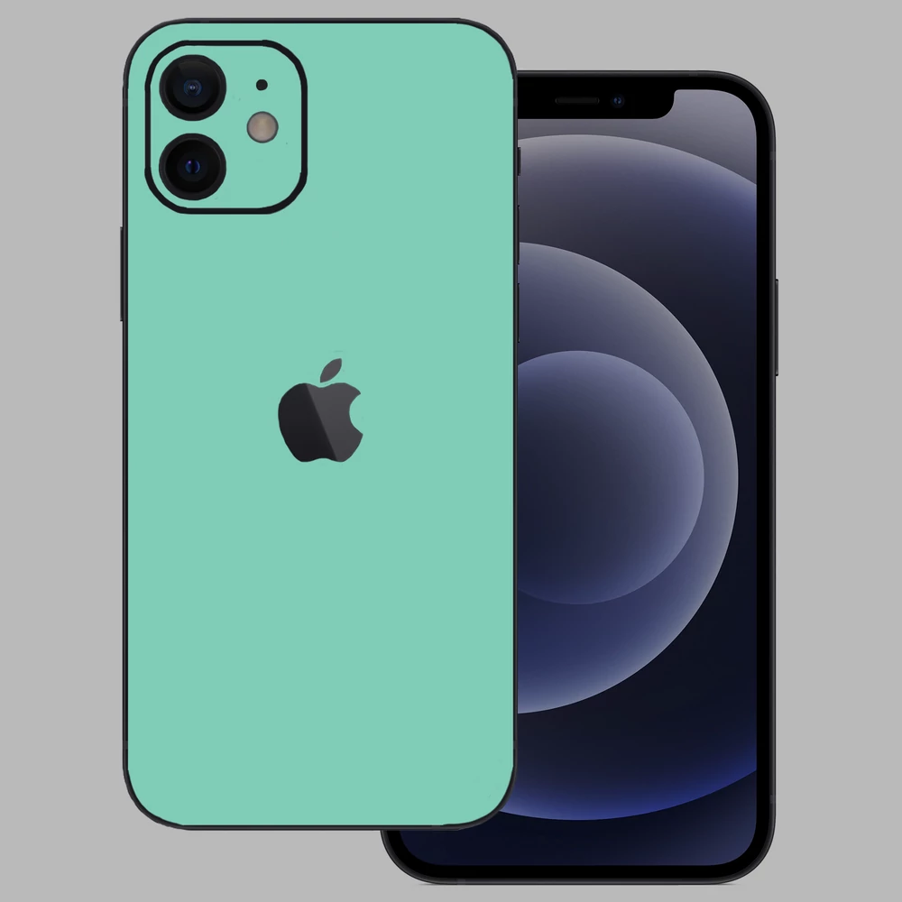 iPhone 12 - Fényes tiffany blue hátlap fólia