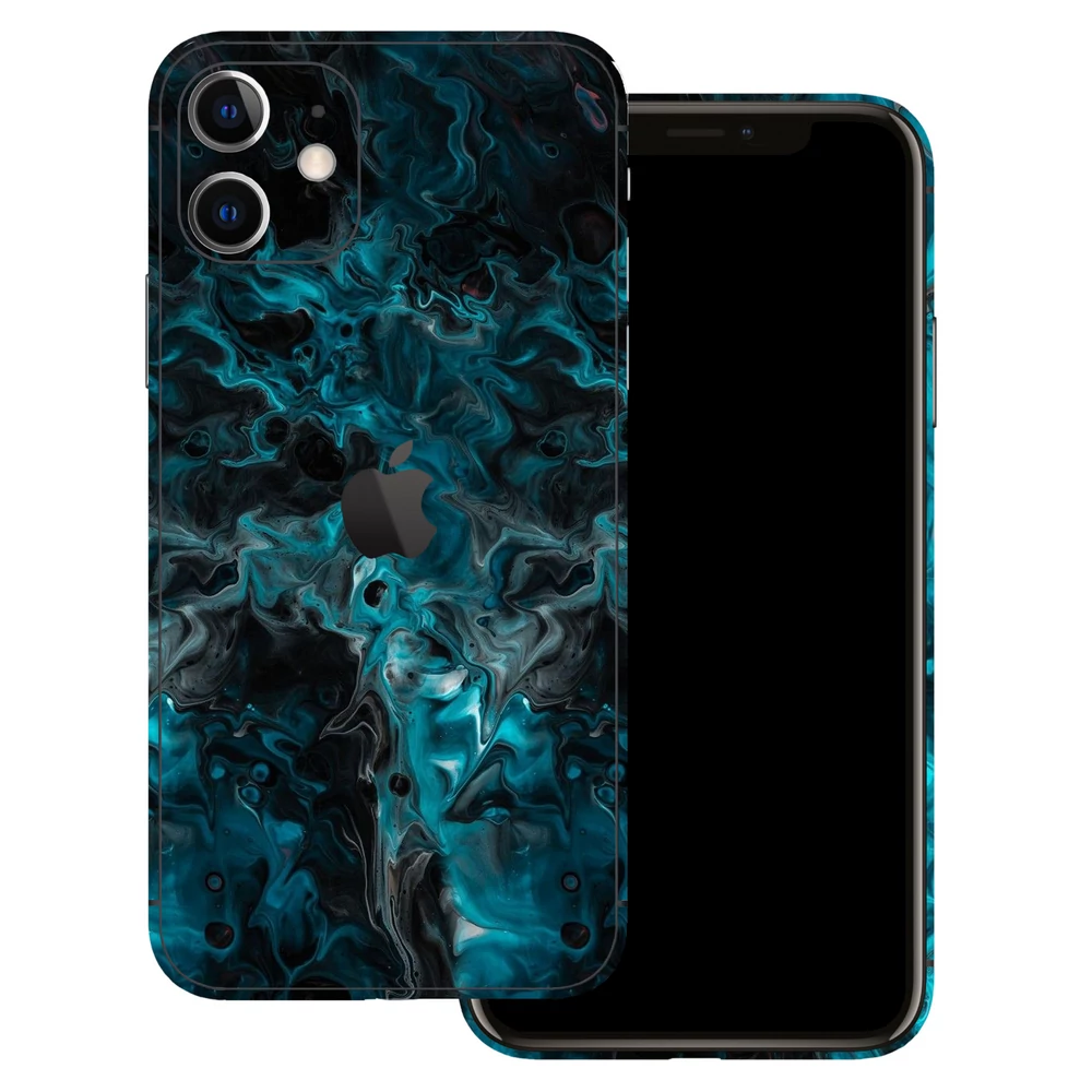 iPhone 11 - Kék márvány mintás hátlap fólia