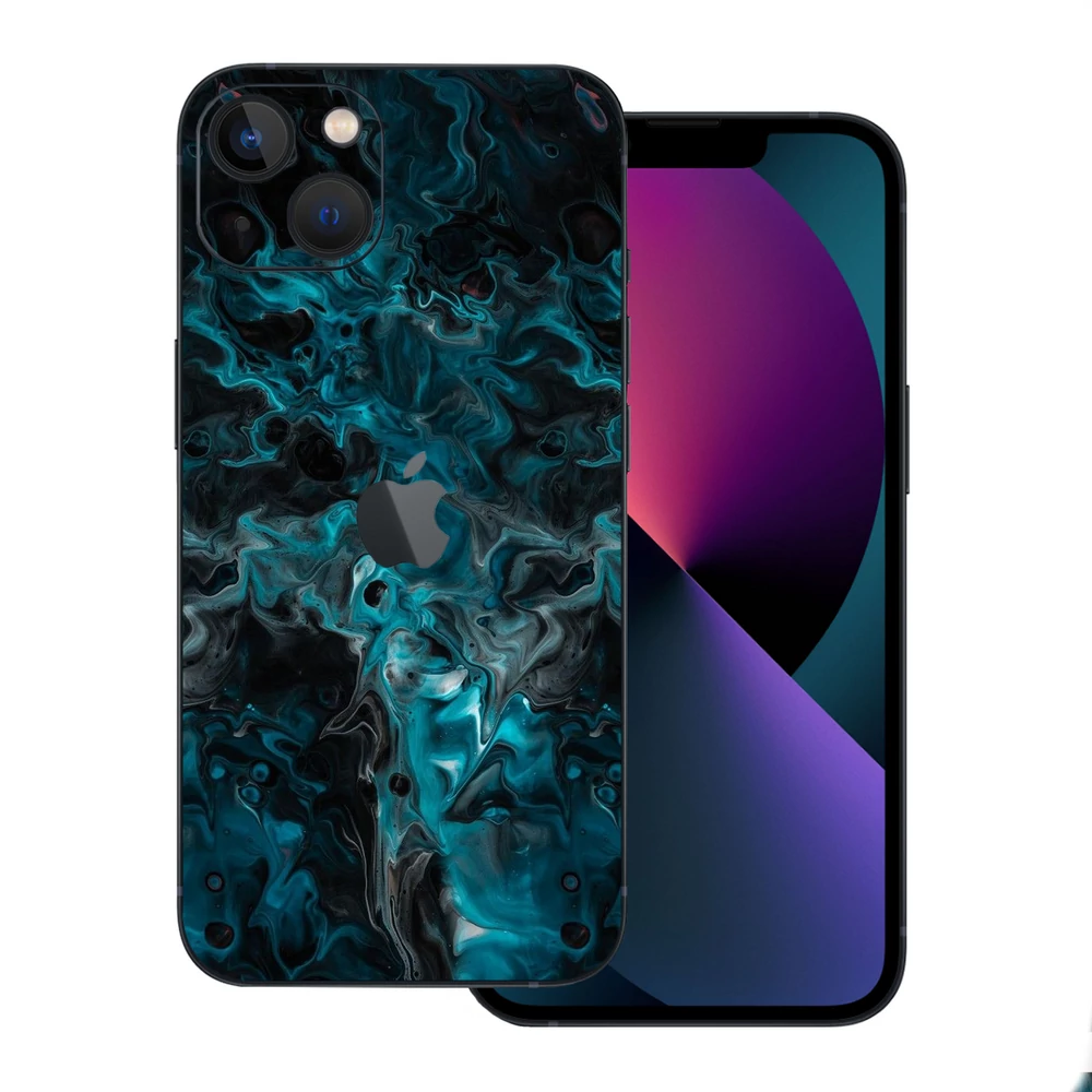 iPhone 13 Mini - Kék márvány mintás hátlap fólia