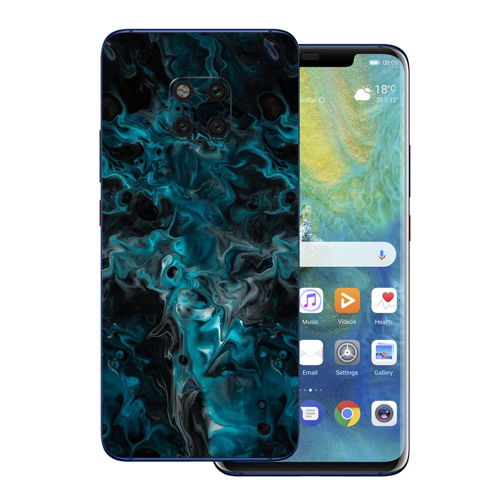 Huawei Mate 20 Pro - Kék márvány mintás hátlap fólia