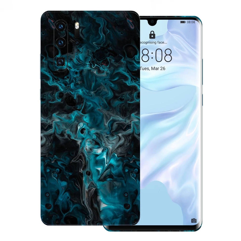 Huawei P30 Pro - Kék márvány mintás hátlap fólia